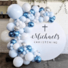 Decorazione di palloncini per feste Palloncini in lattice con coriandoli - Blu / Bianco (set da 104 pezzi)