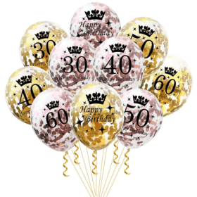 Party Ballons Happy Birthday mit Zahlen Latex Luftballons 5er Set