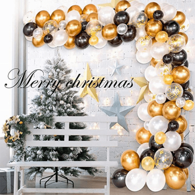 Ballons de fête 123 pcs. Set Confettis - Noir / Or