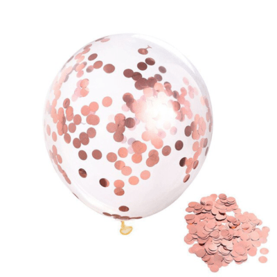 Palloncini coriandoli lattice oro rosa