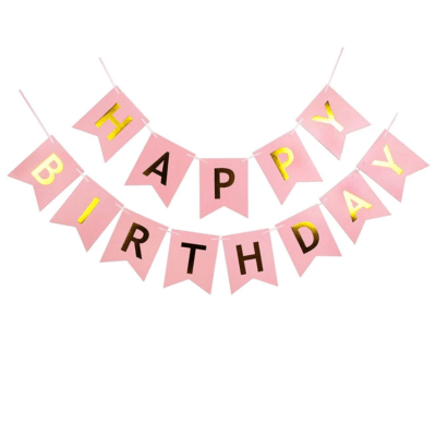 Happy Birthday Girlande Banner Dekoration rosa