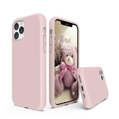 Coque en silicone pour iPhone 11 Pro Max, antichoc - Rose (Matte)