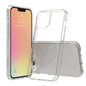 iPhone 14 Plus Handyhülle Flexible TPU Clear Case mit Acryl Rückseite - Transparent