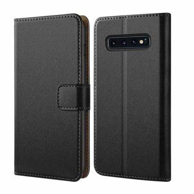 Etui à rabat en cuir véritable pour Samsung Galaxy S10+ Plus