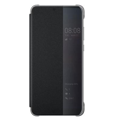 Custodia Flip Smart View per Huawei P20 Pro - Nera