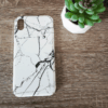 iPhone XR Hardcase Hülle (Marmor Design) - Weiss