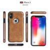Coque arrière en cuir pour iPhone X/XS - Marron
