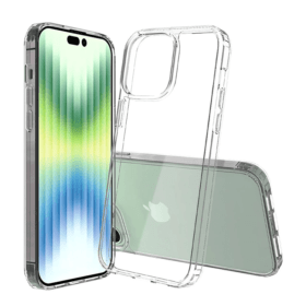 iPhone 14 Pro Handyhülle Flexible TPU Clear Case mit Acryl Rückseite - Transparent