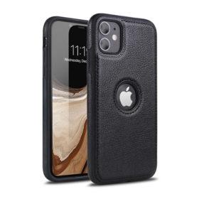 iPhone 11 Pro Lederhülle Back Case - Schwarz
