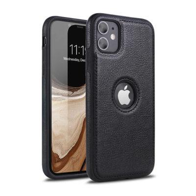 Custodia posteriore in pelle per iPhone 11 Pro - nera