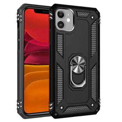 iPhone 12/12 Pro Hard Case 360 Degree Ring Holder - Noir