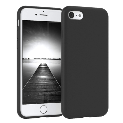 iPhone 7/8/ SE (2020) Silikon Case Hülle - Schwarz