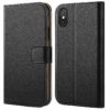 Cover con custodia in vera pelle per iPhone Xs / X