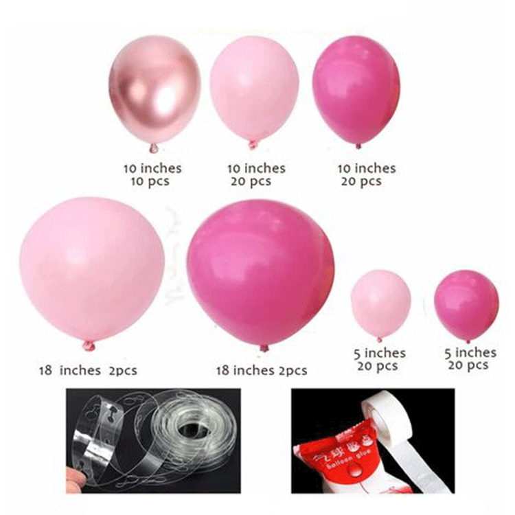 Party Luftballons 96-tlg. Set - Rosa / Pink