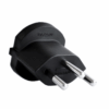 Adattatore fisso tipo Schuko 12/3 poli nero