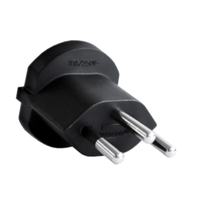 Adattatore fisso tipo Schuko 12/3 poli nero