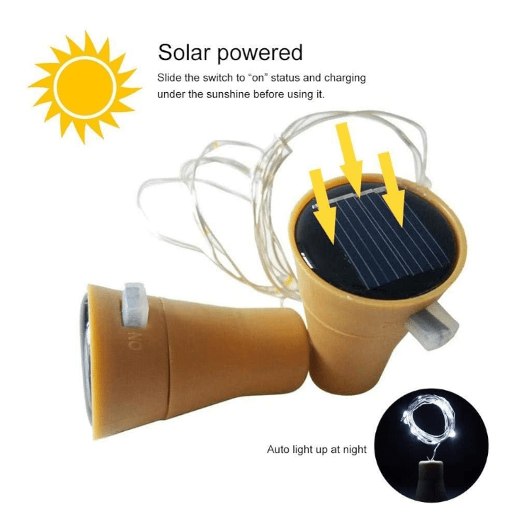 Solar Flaschenlicht 20-LED´s im Korken 2M Warmweiss