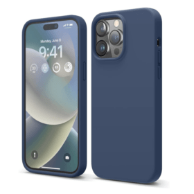 iPhone 15 Pro Silikon Case Hülle - Dunkelblau