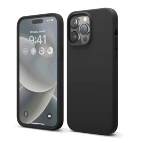 iPhone 15 Pro Silikon Case Hülle - Schwarz