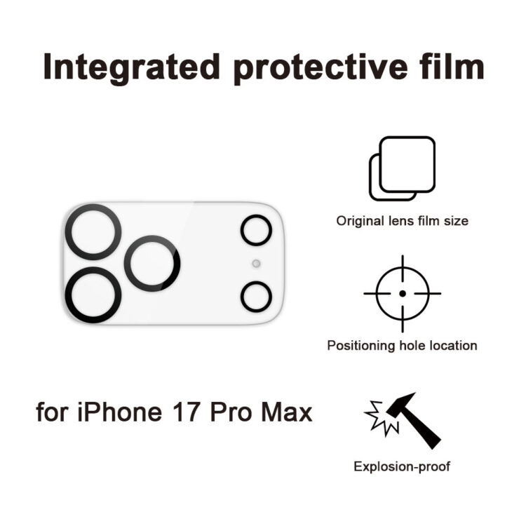 iPhone 17 Pro Max Kamera Schutzfolie Panzerglas - (2 Stück) - Bild 3