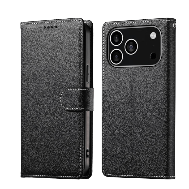 iPhone 18 Pro Flip Wallet Cover Echtleder